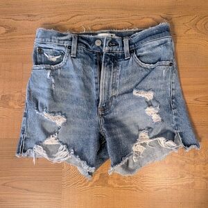 Abercrombie & Fitch Blue Distressed Jean Shorts